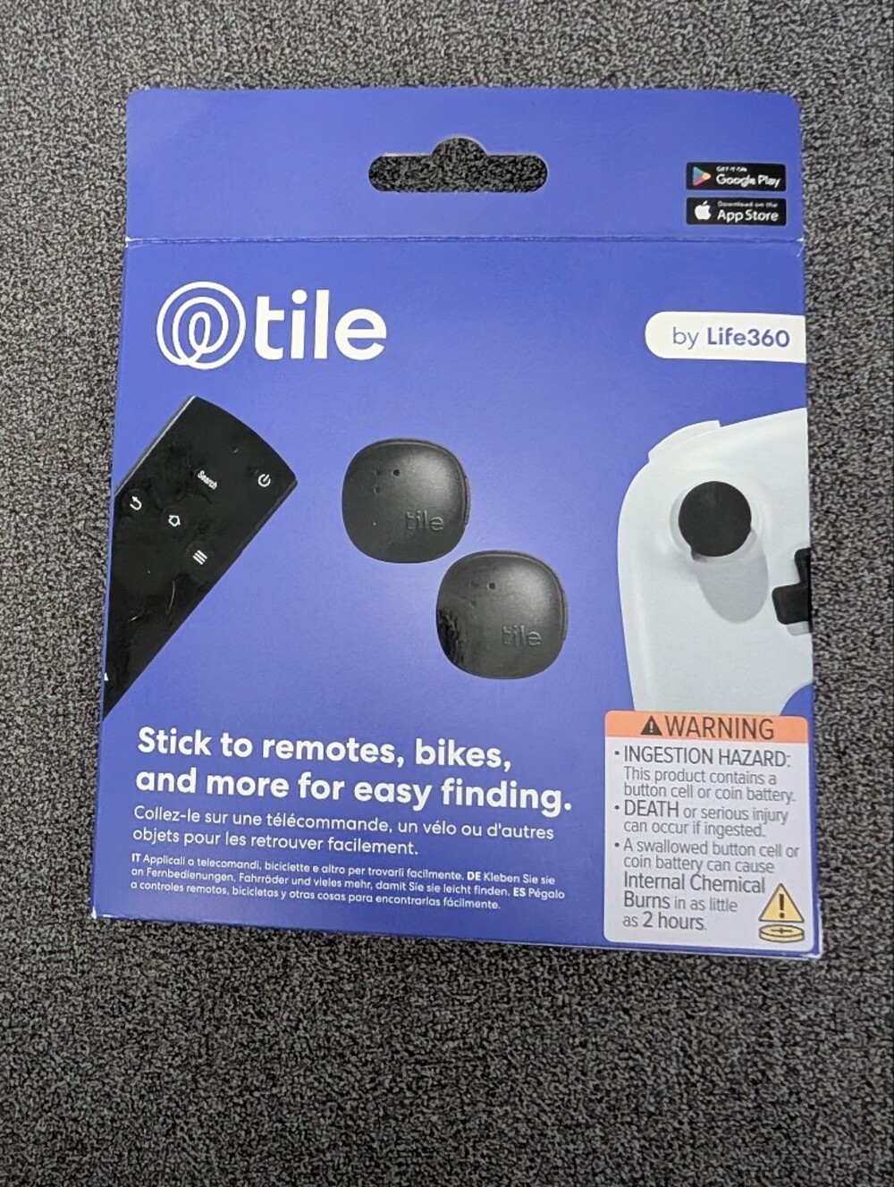 Tile Sticker Bluetooth Tracker (Black) by Tile